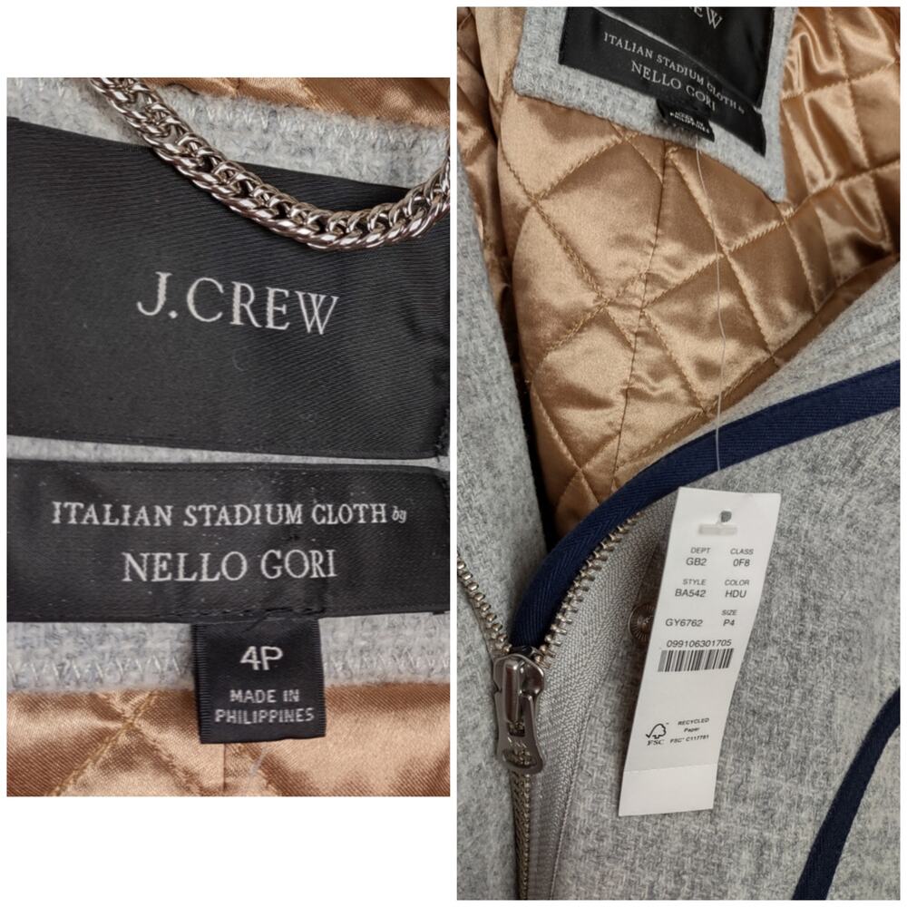 J. Crew Summit Parka in Italian Stadium-Cloth Wool Coat Size 4P - Picture 4 of 15